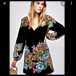 Velvet burn out mini dress